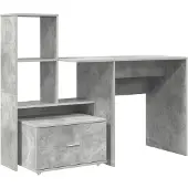vidaXL Schreibtisch Beton Grau Holzwerkstoff 131,5 x 50 x 106,5 cm