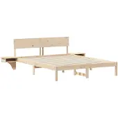vidaXL Bettrahmen mit Kopfteil Braun 160 x 200 cm Massives Kiefernholz
