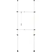 Helloshop26 Teleskopischer, verstellbarer Kleiderständer 305 cm weiß 03_0003505