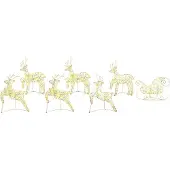 vidaXL LED Rentiere 7 stk. 40 LEDs Gold 44 x 18 x 65,5 cm PET