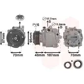 VAN WEZEL Kompressor, Klimaanlage *** IR PLUS *** 3700K659