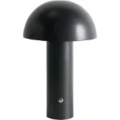 Beliani Kabellose Tischlampe Schwarz Metall Pilzform Wiederaufladbar Akku Touch Funktion LED Dimmer Dimmfunktion USB Kabel Modernes Design