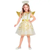 Widmann Kinder-Kleid "Engelchen", weiß / gold