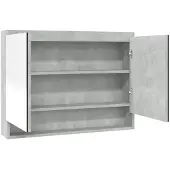 vidaXL Spiegelschrank fürs Bad 80x15x60 cm MDF Betongrau