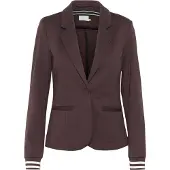 Kaffe Blusenblazer "Damen Blazer Kinnie", Damen, Gr. M, rot (fudge, chalk stripe), Obermaterial: 76% Polyester PES. 20% Viskose CV. 4% Elasthan EL., Blazer Blusenblazer