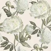 DecoMode Vliestapete "Peony Naturel" geblümt geprägt FSC zertifiziert, mit lebhaftem Druck, 10 Meter Länge