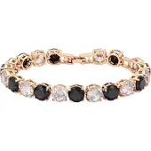 Faina Women Crystal-Studded Bracelet in Rose Gold Black | Gr.: onesize