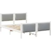 vidaXL Bettrahmen mit Kopfteil Hellgrau 160 x 200 cm Stoff