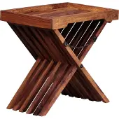 FineBuy Tabletttisch Braun