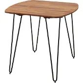 FineBuy Esstisch quadratisch 80cm Sheesham Massivholz Moderner Küchentisch schwarze Hairpin-Beinen, Design Esszimmertisch Echtholz, Holztisch massiv
