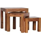 FineBuy Couchtisch 3er Set Braun