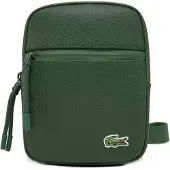 Lacoste Umhängetasche Schultertasche LCST Flat Crossover Bag Vert 132 dunkelgrün