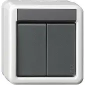Gira Taster BA 2fach 2 Punkt WG 516230 AP Grau