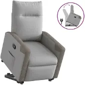 vidaXL Relaxsessel mit Aufstehhilfe Wolkengrau Stoff
