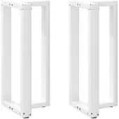 vidaXL Bartischbeine T-Form 2 Stk. Weiß 50x35x(90-91) cm Stahl