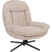 Mendler Relaxsessel MCW-P32, Fernsehsessel Nosagfederung Polstersessel, drehbar Metall Stoff/Textil Chenille (370 g/m²) creme