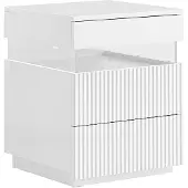 SoBuy Nachttisch mit 3 Schubladen, modern, für Schlafzimmer und Wohnzimmer, 41 x 40 x 52 cm, weiß, FBT167-E-W