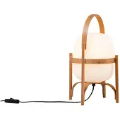 Santa & Cole - Cestita Tischleuchte Wood/White Opal Glass