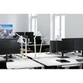 Louis Poulsen NJP Tischleuchte m/Klemme 2700K Hell Grau - , Grau, für Wohnzimmer, Aluminium