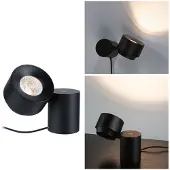 Paulmann LED Tischlampe Puric Pane I, dimmbar, schwarz, für Wohn- / Esszimmer, Metall, Modern, LED Tischlampe