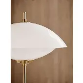 Fritz Hansen Clam Tischleuchte Opal/Brass - , Weiß, für Wohnzimmer, Glas