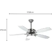 LUCANDE LED-Deckenventilator Kuvio, DC, leise, Ø 120 cm, CCT Kuvio, alu / grau / zink, für Wohn- / Esszimmer, Metall, Modern