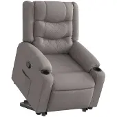 vidaXL Relaxsessel mit Aufstehhilfe Taupe Stoff