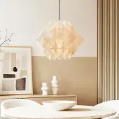 LumenXL Japandi Pendelleuchte Ruskea - schwarz mit Naturleinen