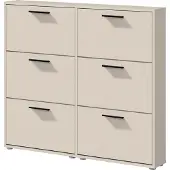 Die Möbelfundgrube Schuhschrank Beige-Kaschmir 6-türig 116 x 103 cm - SAMMY