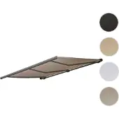 Mendler Elektrische Kassettenmarkise HWC-H27, Markise Vollkassette 6x3m Polyester sand, Rahmen grau