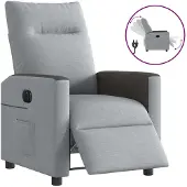 vidaXL Relaxsessel Elektrisch Hellgrau Stoff