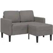 vidaXL 2-Sitzer-Sofa mit Chaiselongue L-Form Hellgrau 125 cm Leinen