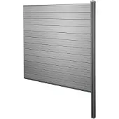 Mendler WPC-Sichtschutz Savoie, Windschutz Zaun, WPC-Pfosten zum Einbetonieren Erweiterungselement, 188cm grau