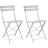 vidaXL Gartenklappstuhl 2 Stk. Beige Metall