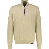 Lerros Herren-Troyer mit Jacquardmuster - Tender Beige Melange - XXL