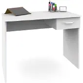 Briebe Prakt Schreibtisch, Computertisch, Gaming Desk 75x90x50cm, 1 Schublade, Arbeitstisch Weiß