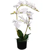 Décoshop26 - Künstliche Orchidee mit Topf 65 cm weiß DEC021904