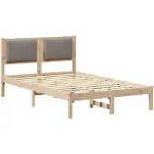 vidaXL Bettgestell mit gepolstertem Kopfteil Taupe 120 x 200 cm
