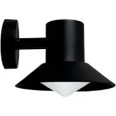 Dyberg Larsen Außenwandleuchte Venice, schwarz, Ø 20 cm dimmbar, schwarz, Metall, Design