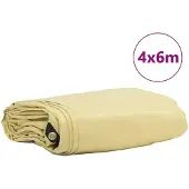 vidaXL Plane 650g / m² Beige 4 x 6 m Canvas mit PVC-Beschichtung