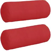 vidaXL Bolsterkissen 2 stk. Stoff Rot Ø 15 x 40 cm