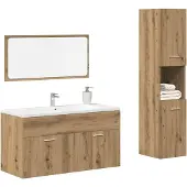 vidaXL 3-tlg. Badmöbel-Set Artisan-Eiche Holzwerkstoff