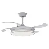 Ardes Deckenventilator AR5PL92, Weiß, 92 cm Durchmesser, 18 cm Höhe, mit integriertem LED-Licht