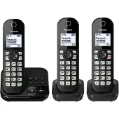 Panasonic KX-TGC 463GB, DECT-Telefon, Kabelgebundenes Mobilteil, Freisprecheinrichtung, 120 Eintragungen, Anrufer-Identifikation, Schwarz