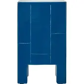 House Doctor HDBrick Beistelltisch, blau, Höhe 51 cm, Holz - , Blau, Holz