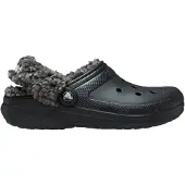 Crocs - Classic Fleece Lined Clog - Hausschuhe Gr M6 / W8 schwarz/grau