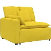vidaXL Modulares Sofa Endmodul mit Armlehne Kissen Hellgelb 100 cm