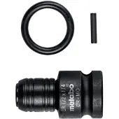 Metabo Schlagadapter 1/2" auf 1/4" E6,3 - 3 teiliges Set, inkl. Sicherungsring- und Stift - 628837000