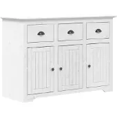vidaXL Sideboard BODO Weiß 115,5x44x80 cm Massivholz Kiefer