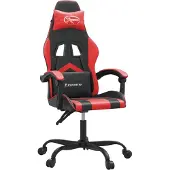 vidaXL Gaming-Stuhl Drehbar Schwarz und Rot Kunstleder